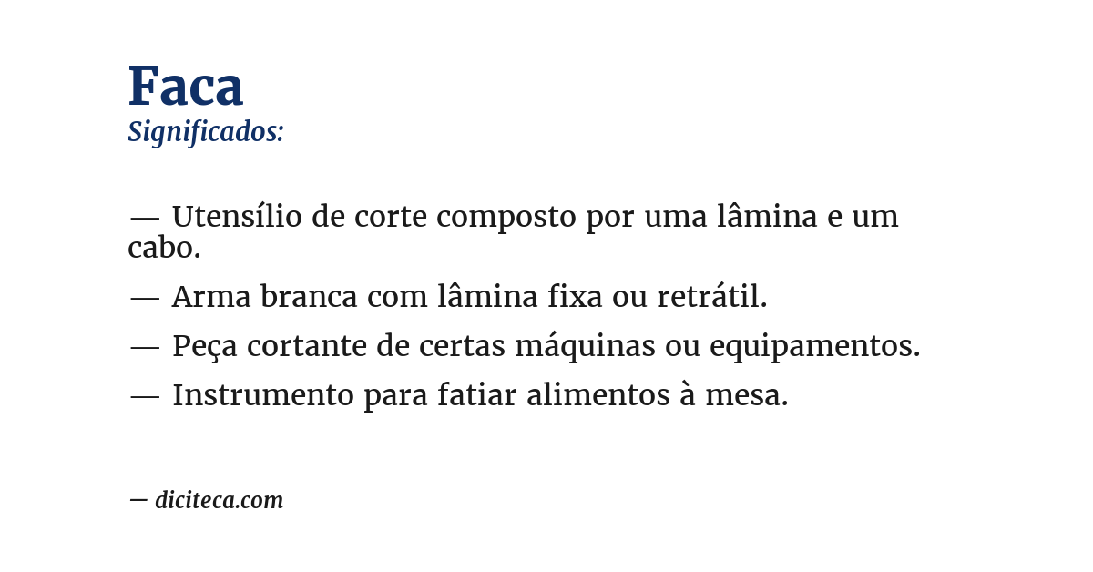 Significado de faca