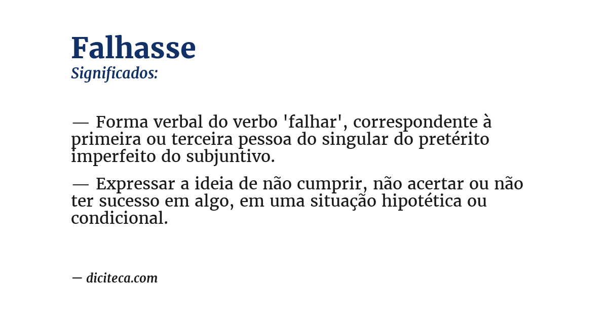 Significado de falhasse