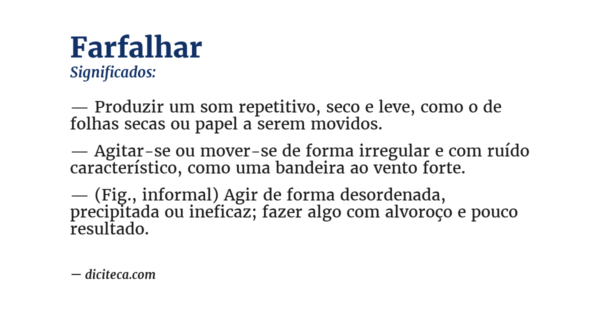 Significado de farfalhar