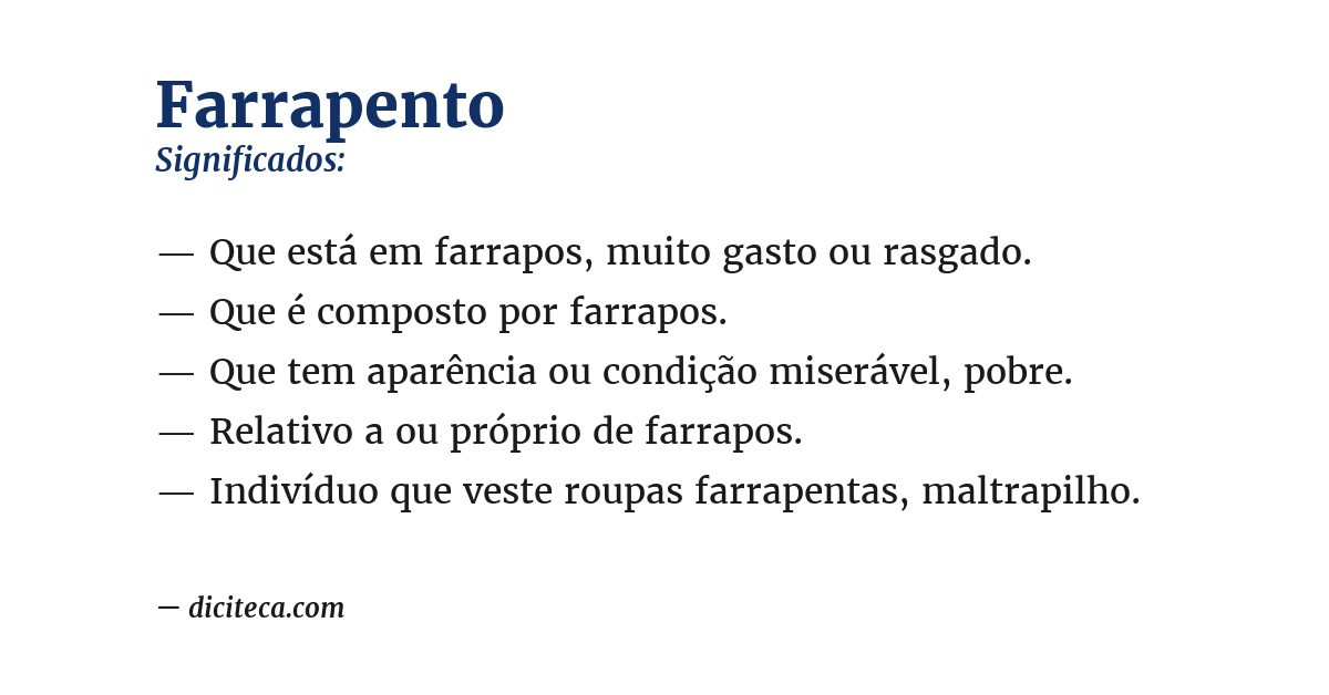 Significado de farrapento