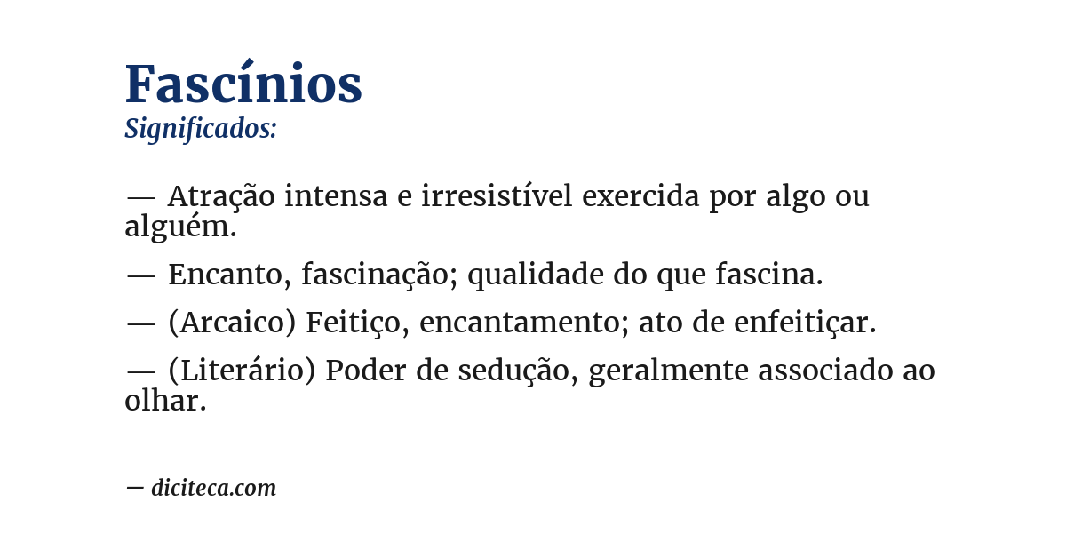 Significado de fascínios