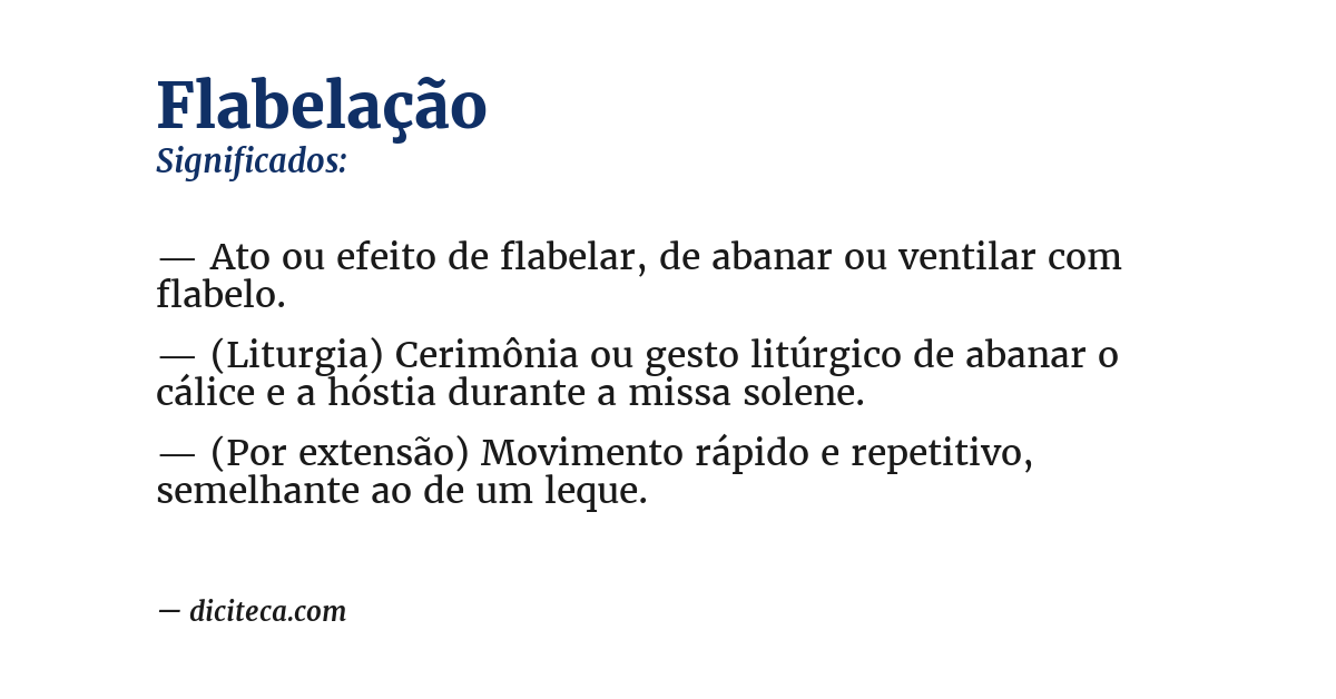 Significado de flabelação