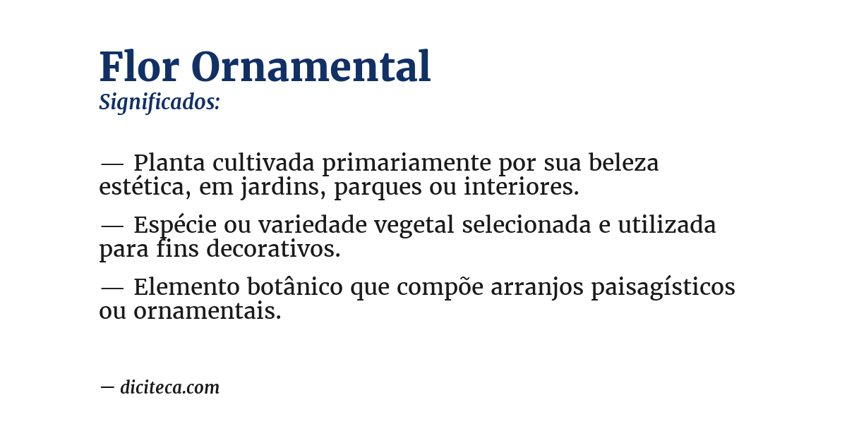 Significado de flor ornamental