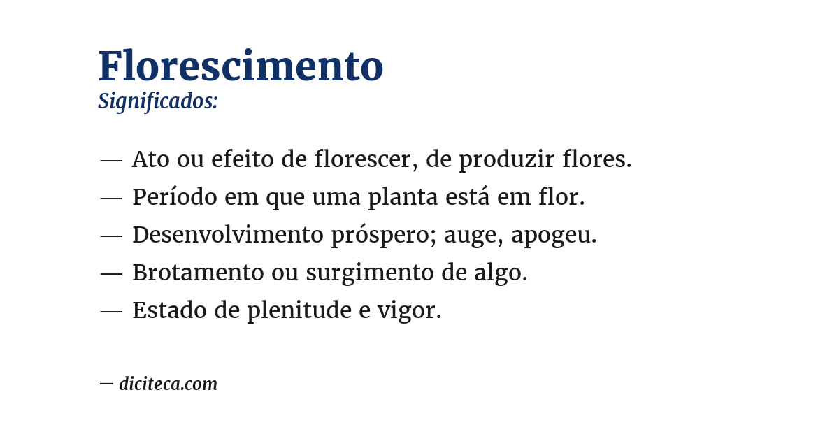 Significado de florescimento
