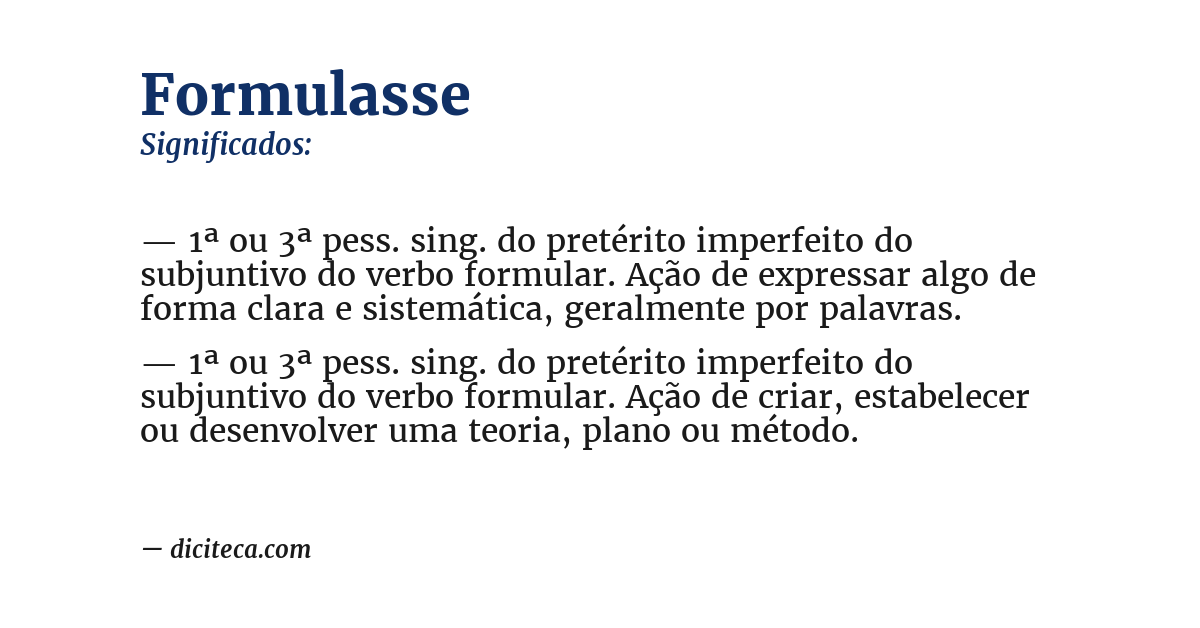 Significado de formulasse