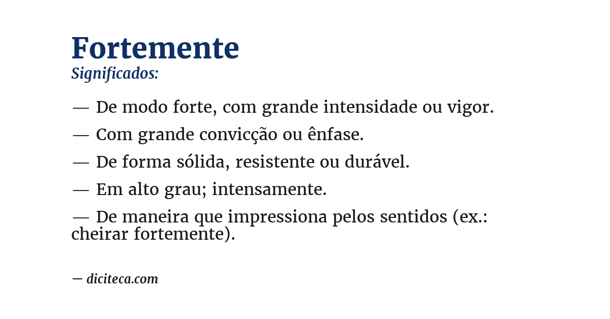Significado de fortemente
