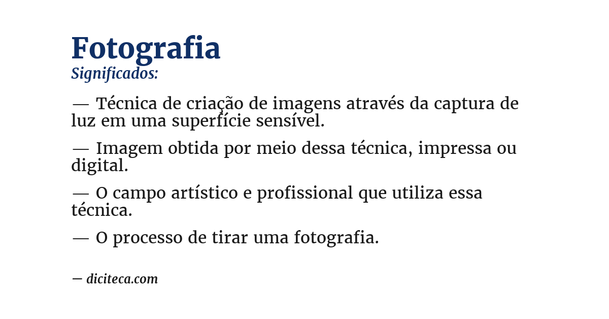 Significado de fotografia