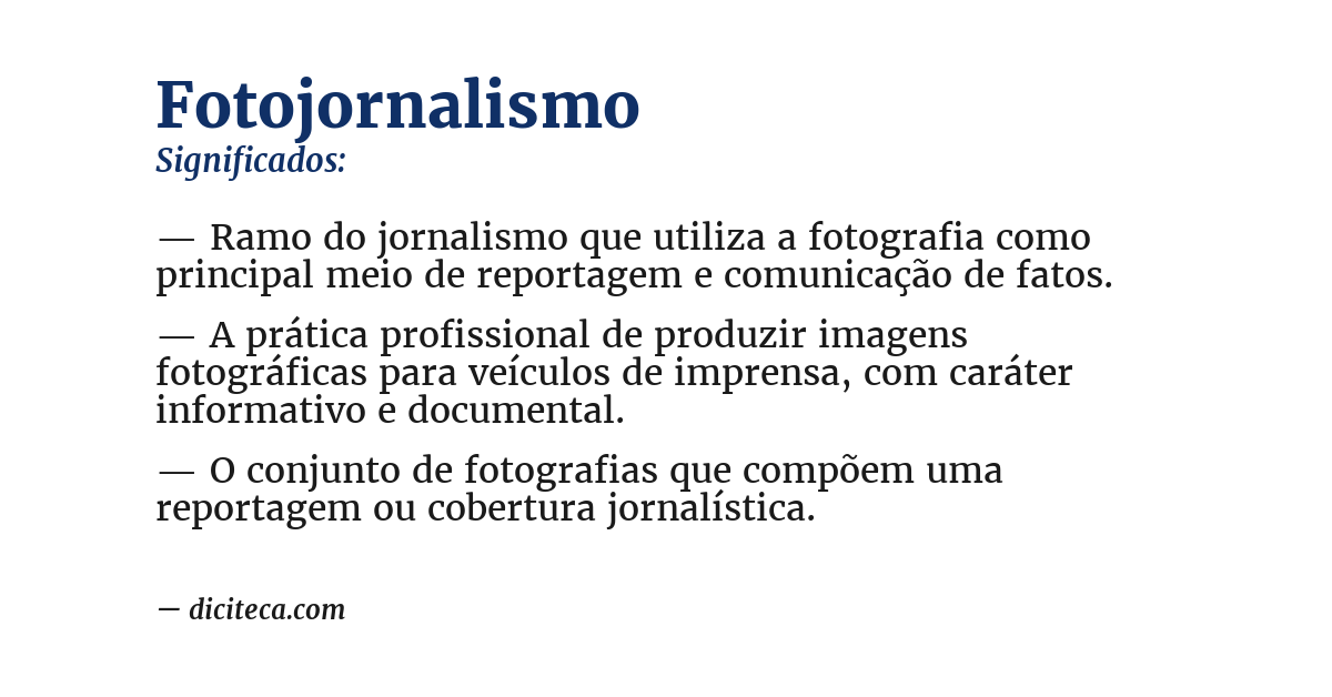 Significado de fotojornalismo