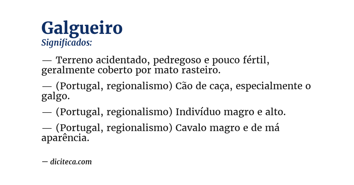 Significado de galgueiro