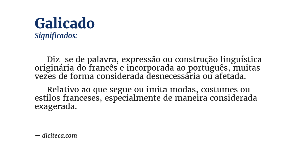 Significado de galicado