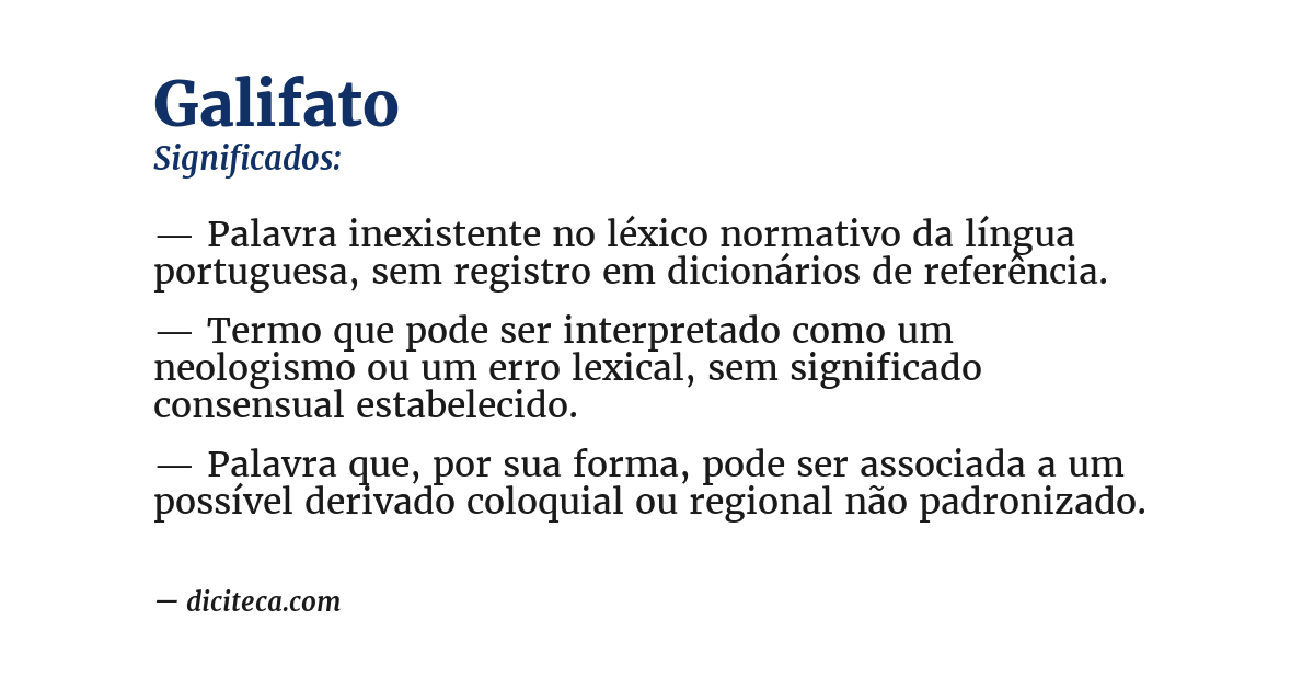 Significado de galifato