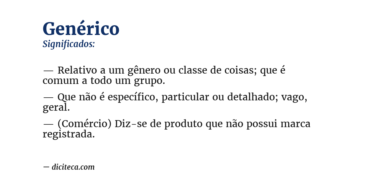 Significado de genérico