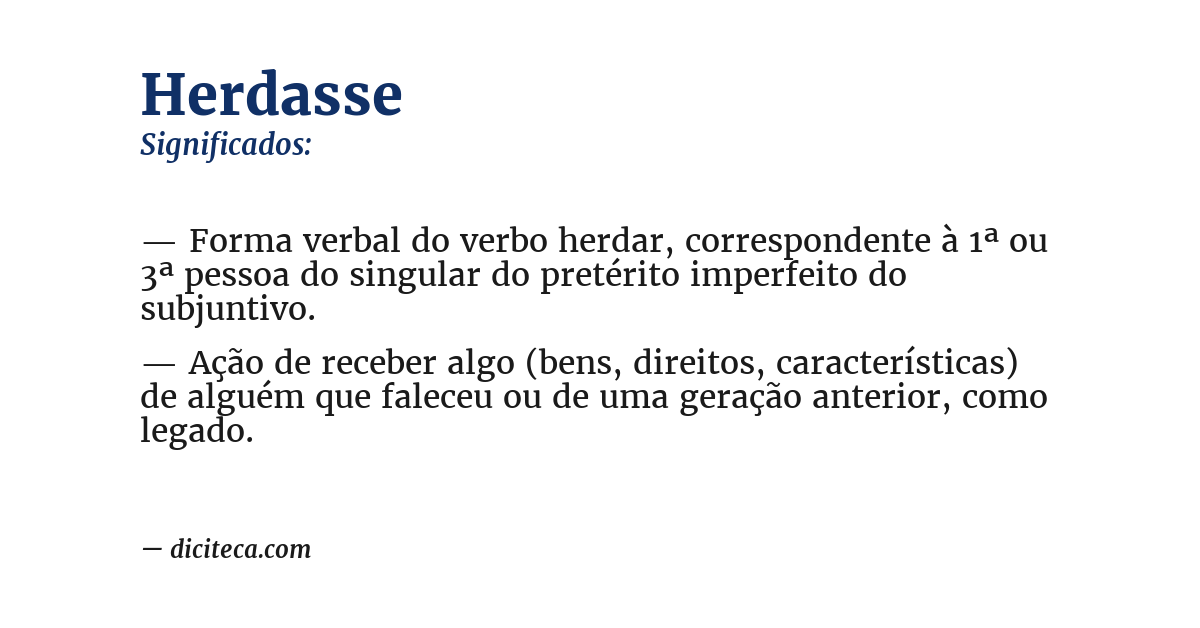Significado de herdasse