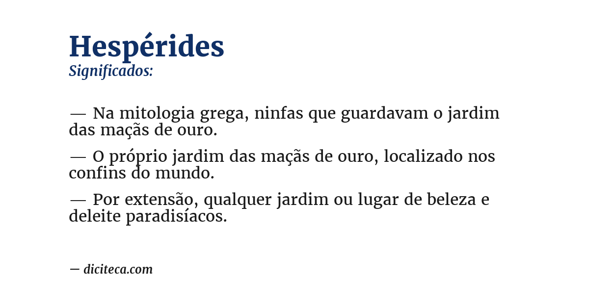 Significado de hespérides