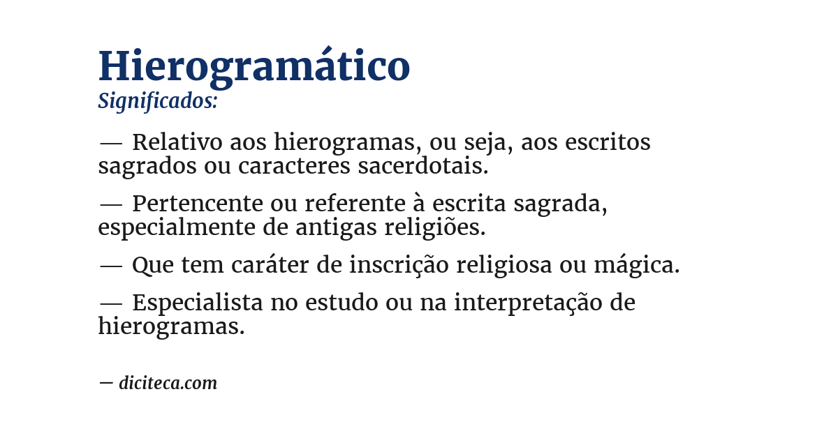 Significado de hierogramático