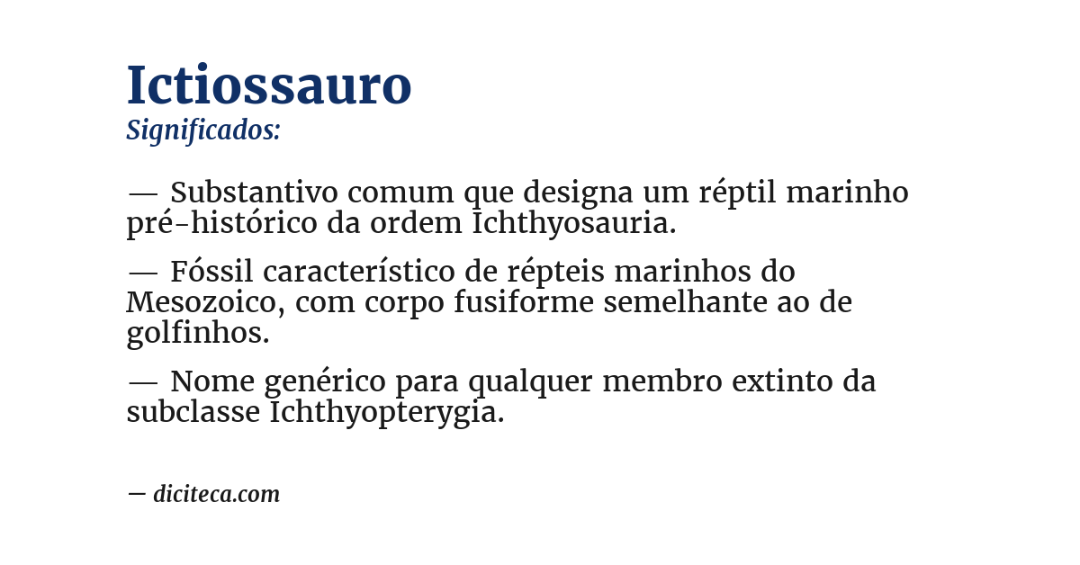 Significado de ictiossauro