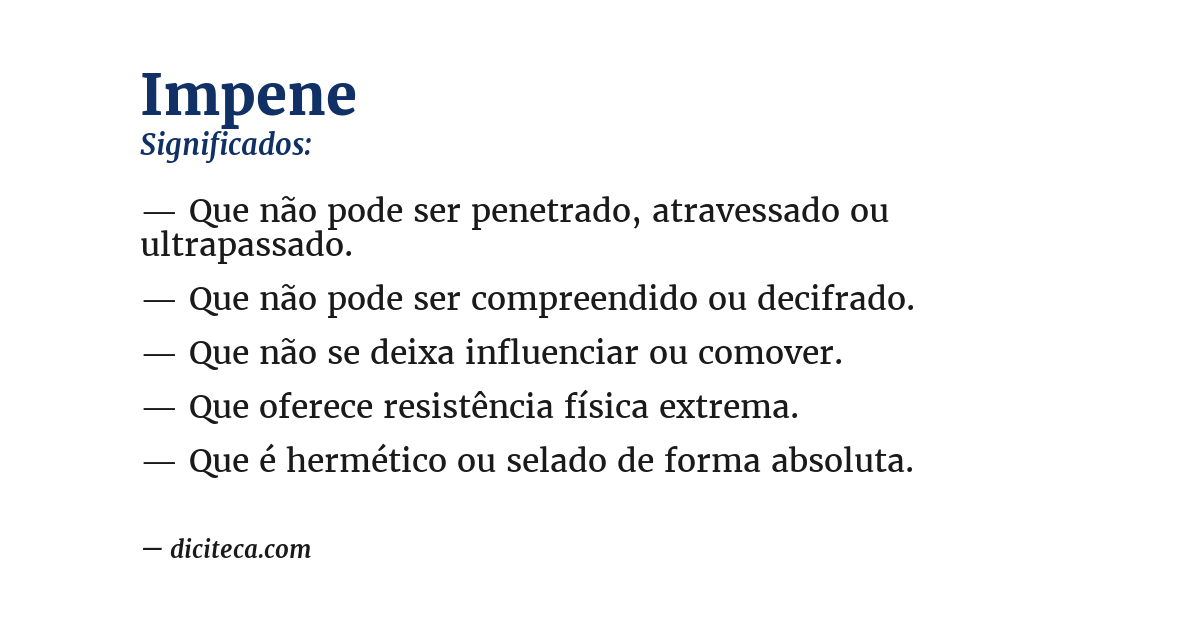 Significado de impene