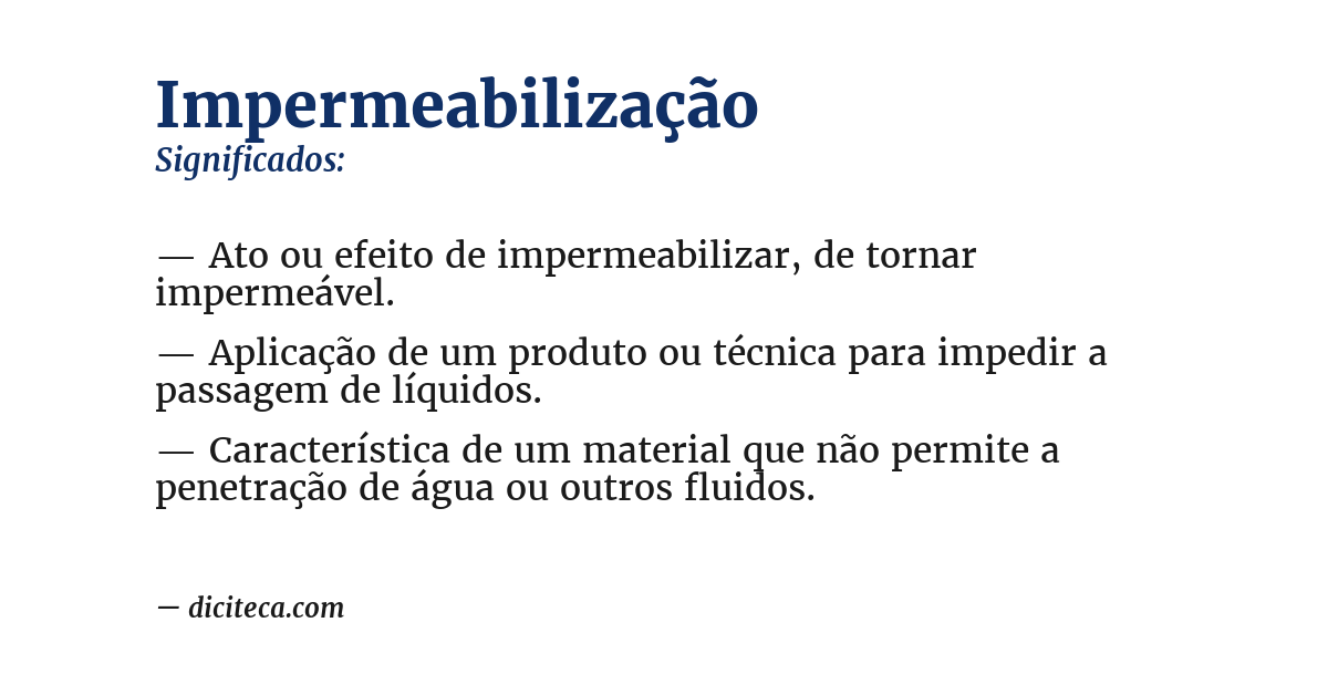 Significado de impermeabilização