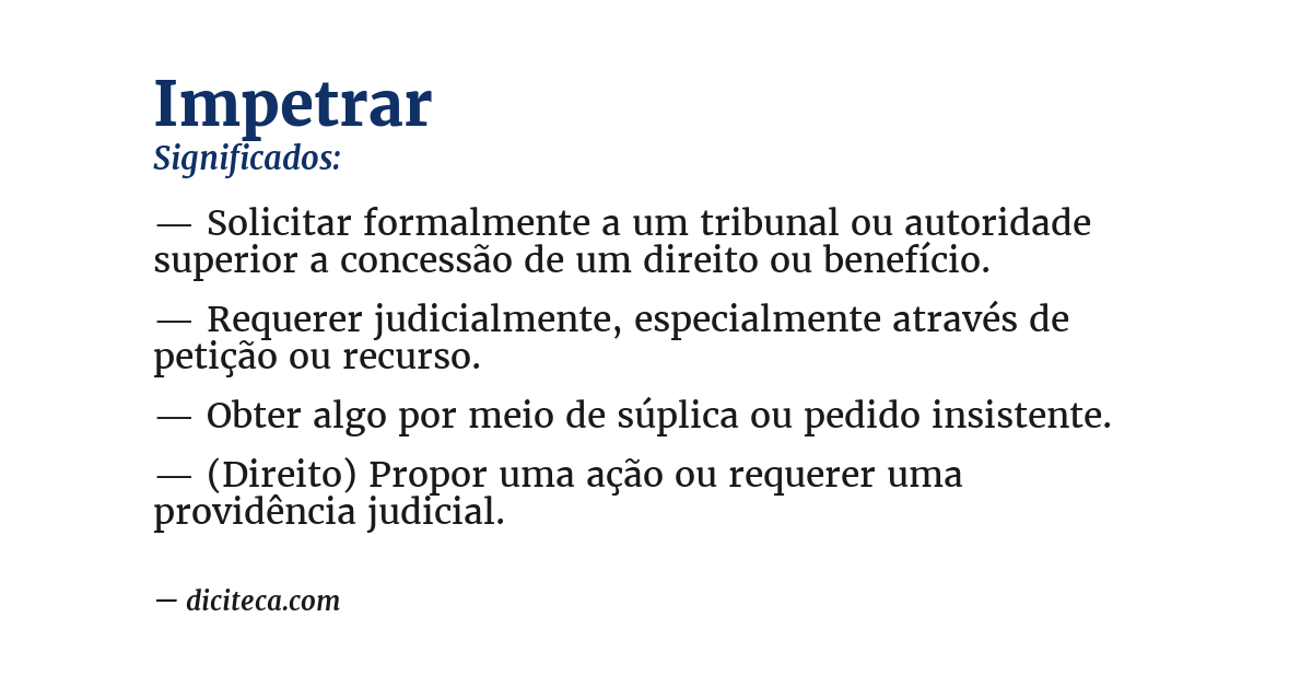 Significado de impetrar