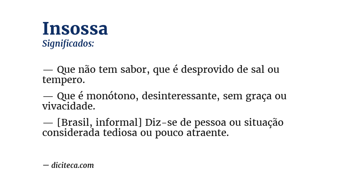 Significado de insossa