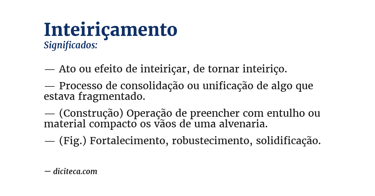 Significado de inteiriçamento