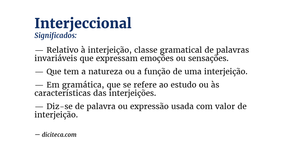 Significado de interjeccional