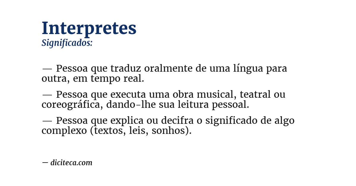 Significado de interpretes