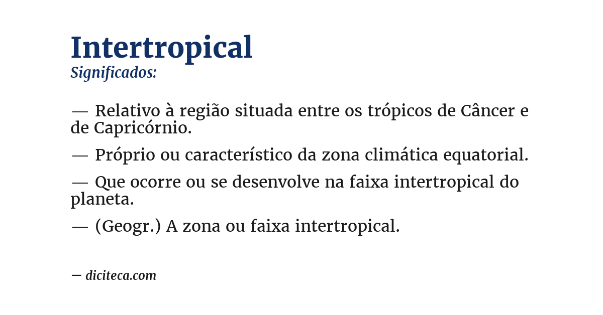 Significado de intertropical