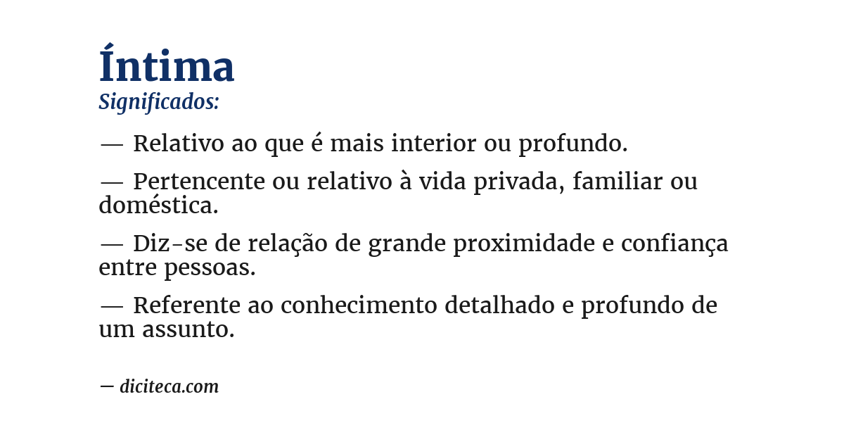 Significado de íntima