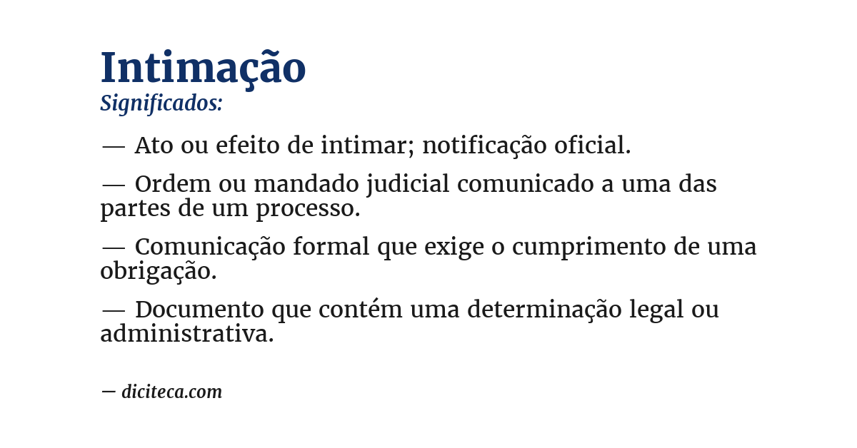 Significado de intimação