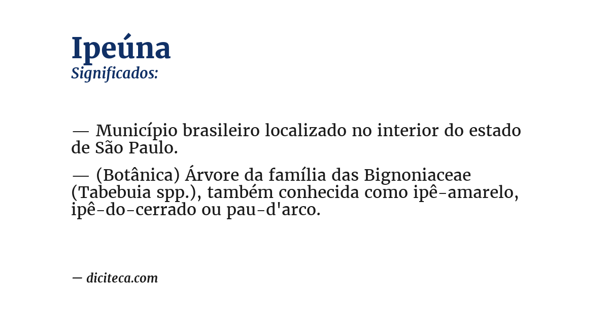 Significado de ipeúna