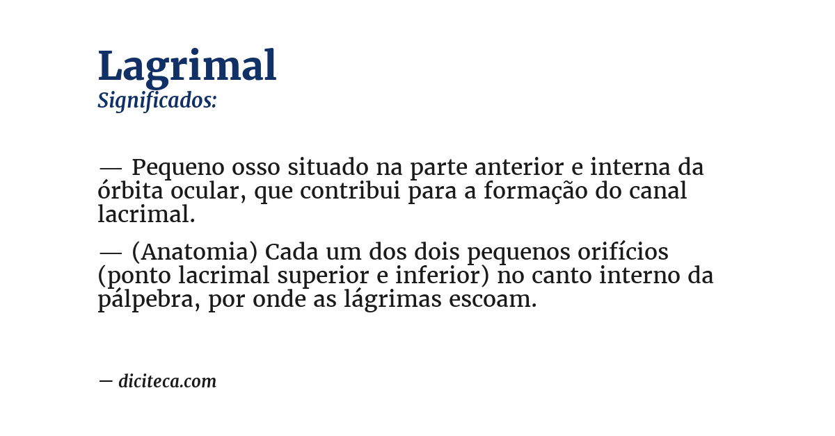 Significado de lagrimal