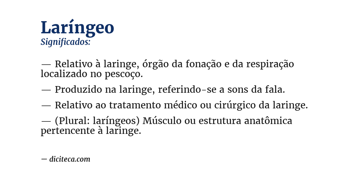 Significado de laríngeo