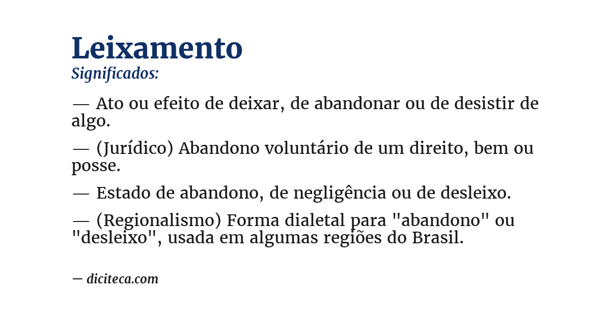 Significado de leixamento