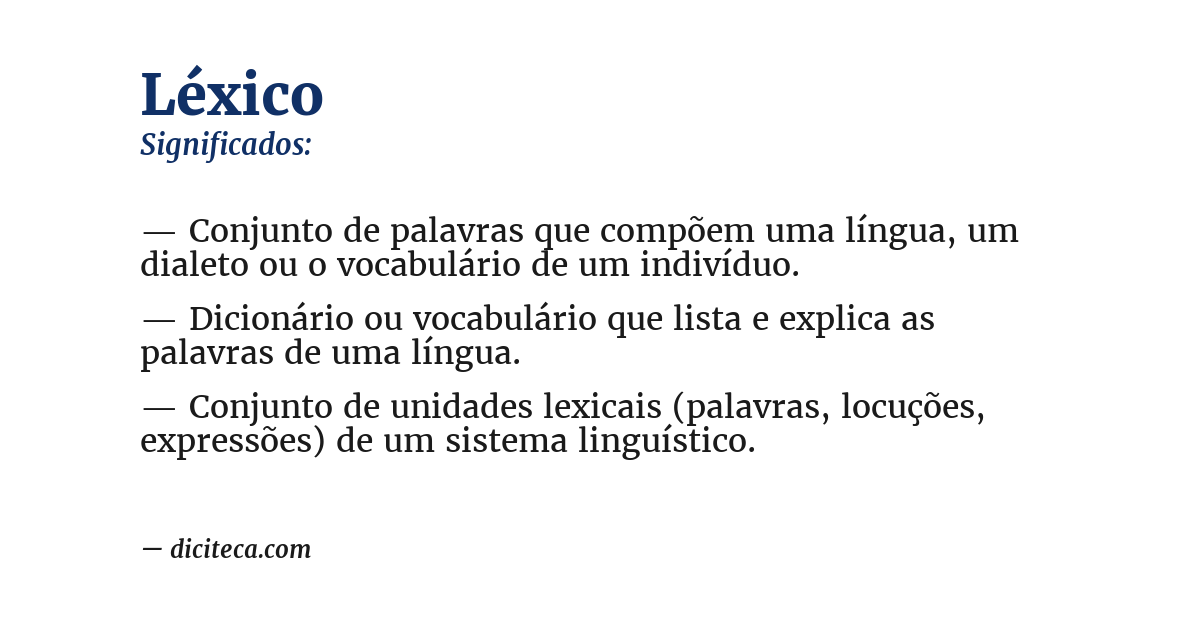 Significado de léxico