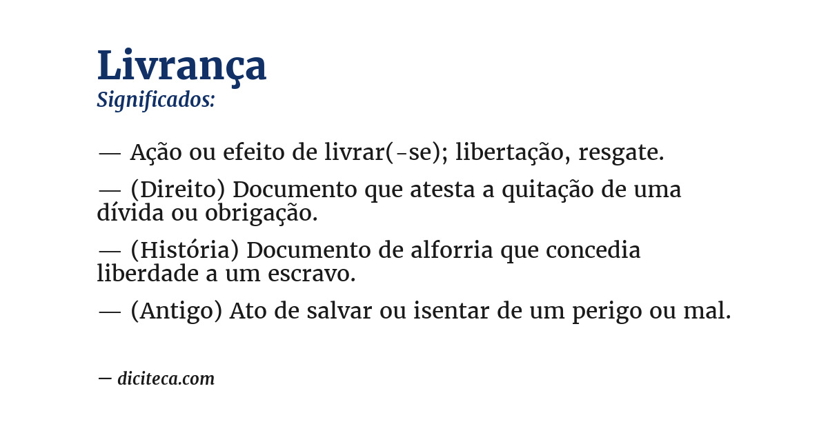 Significado de livrança