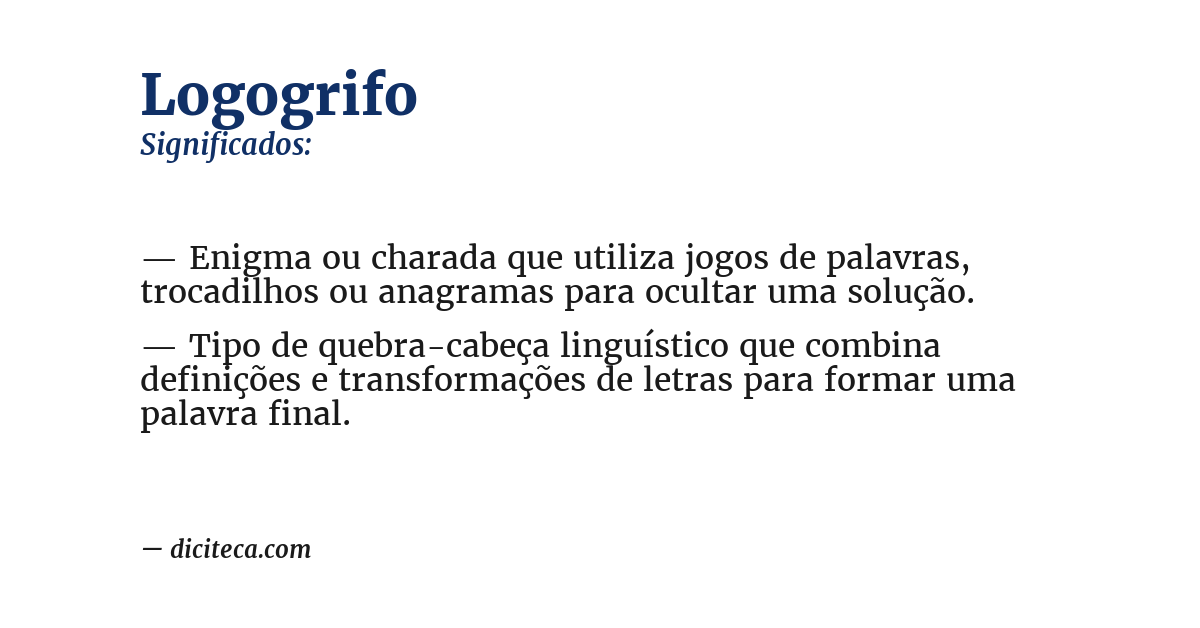 Significado de logogrifo