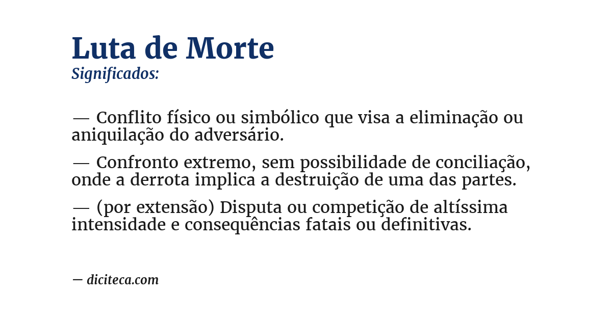 Significado de luta de morte