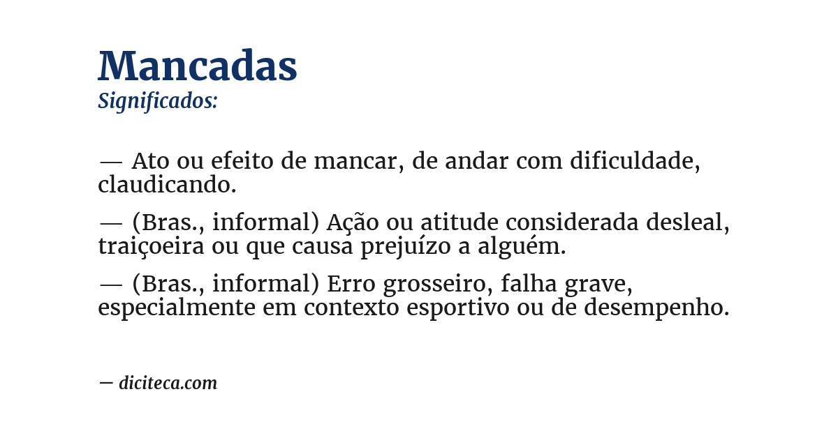Significado de mancadas