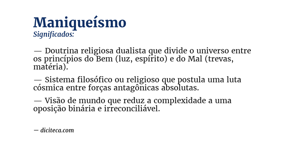 Significado de maniqueísmo