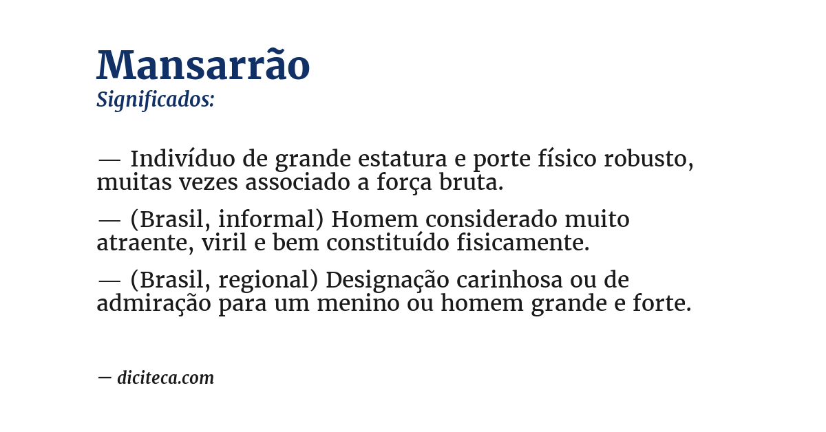 Significado de mansarrão