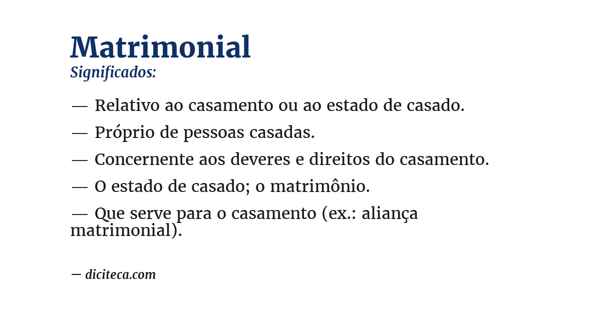 Significado de matrimonial