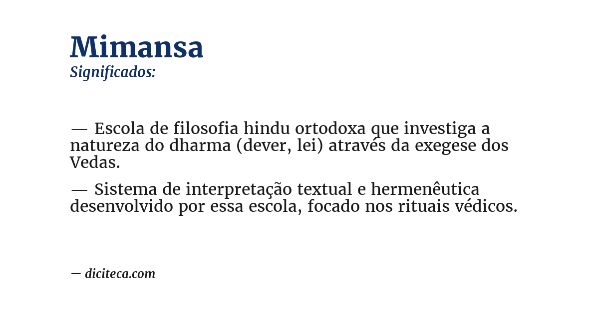 Significado de mimansa