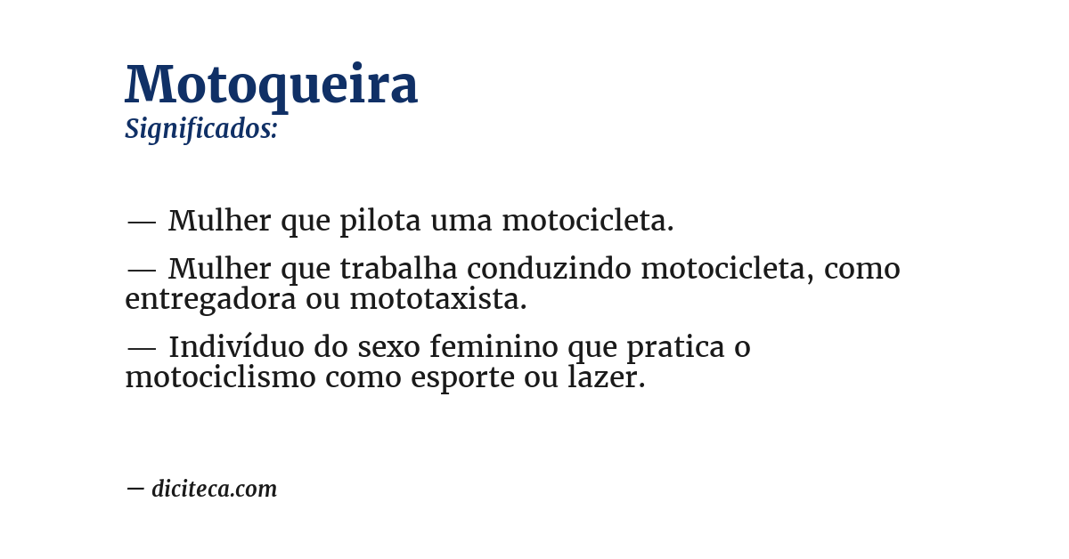 Significado de motoqueira