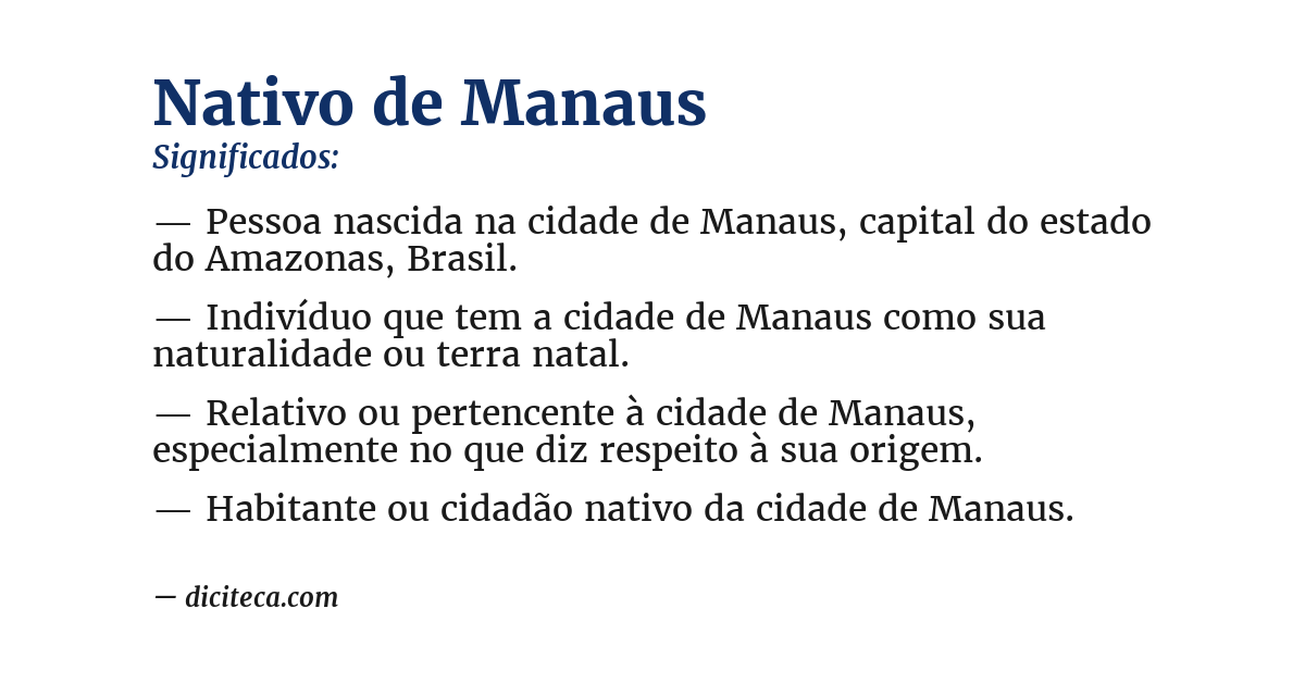 Significado de nativo de manaus