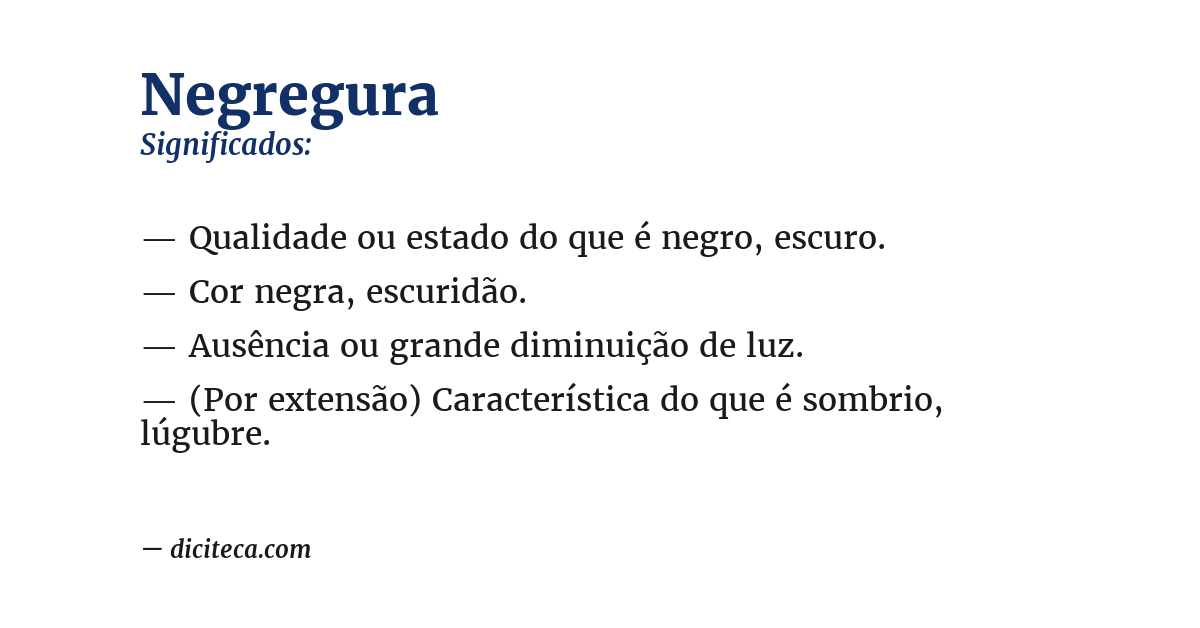 Significado de negregura