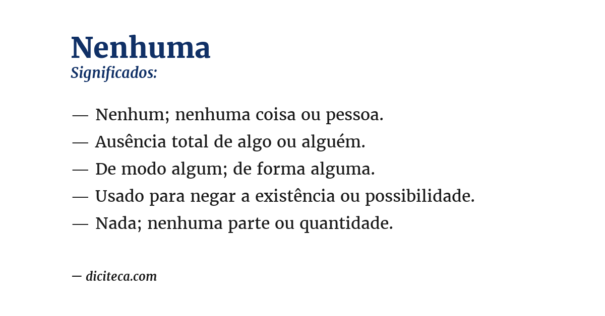 Significado de nenhuma
