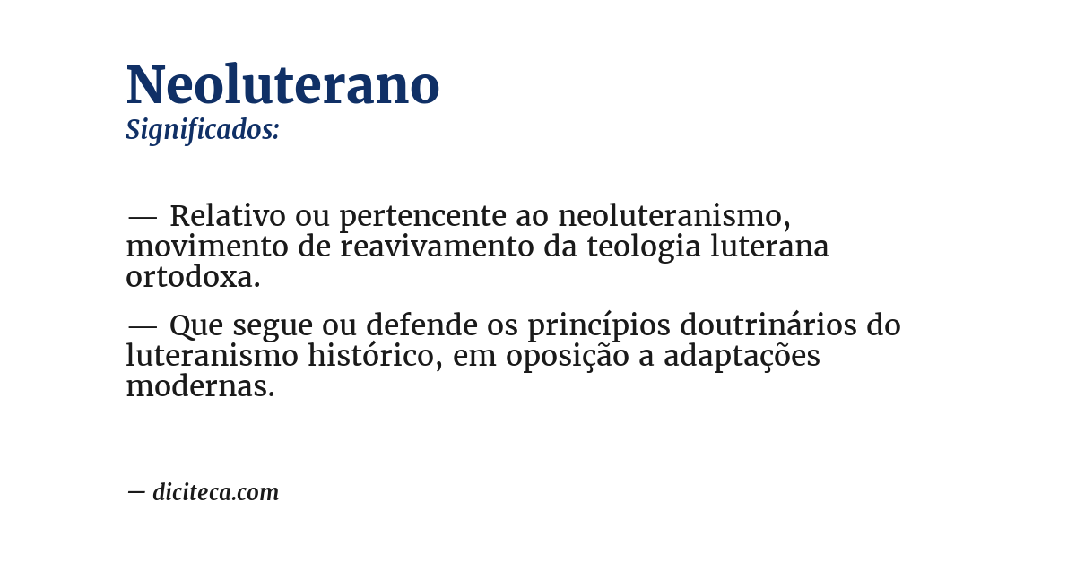 Significado de neoluterano