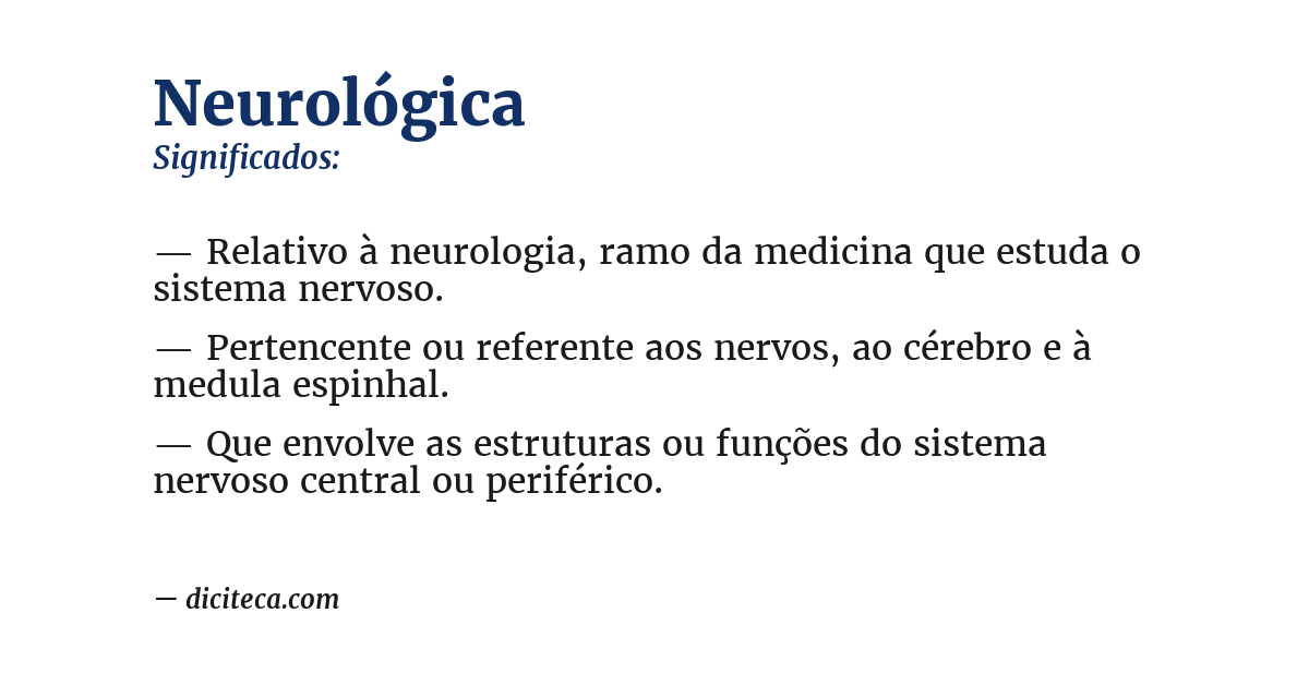 Significado de neurológica