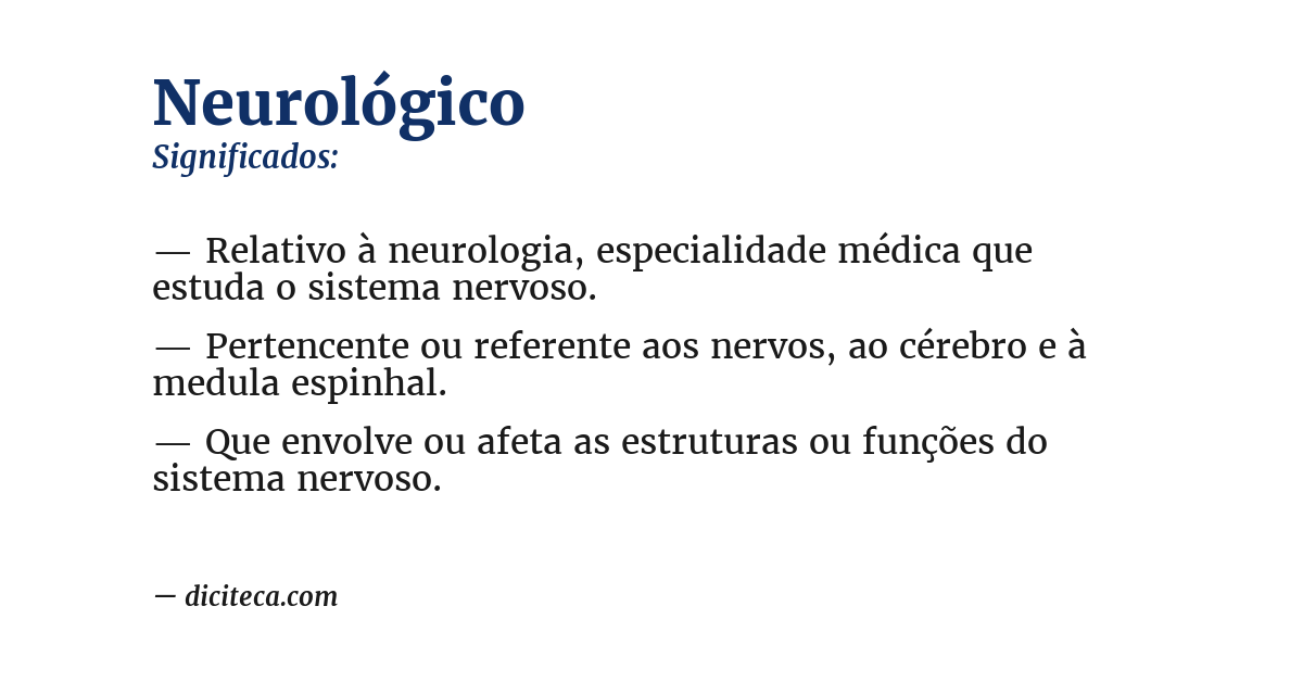 Significado de neurológico